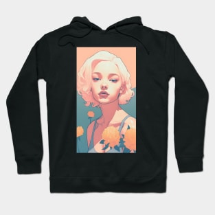 Ethereal Riso Lady: Grace in Print Hoodie